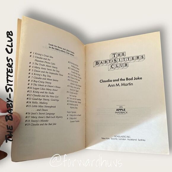 Bundle Sale 3 for $15 | The Baby-Sitters Club | Book #19 | Vintage 1988 - Picture 4 of 8